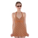 Orange Scales Halter Swimsuit Dress View1