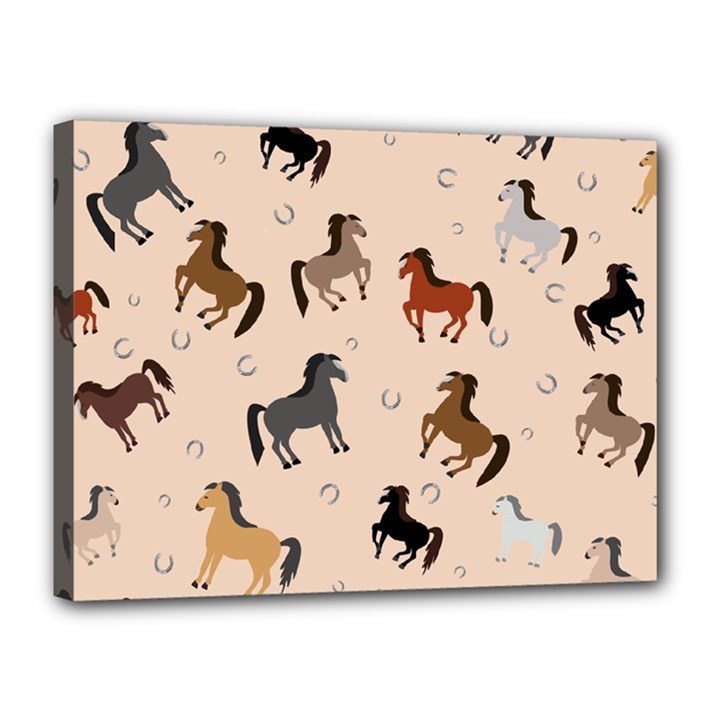 Horses For Courses Pattern Canvas 16  x 12 