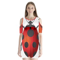 Ladybug Insects Shoulder Cutout Velvet  One Piece by BangZart