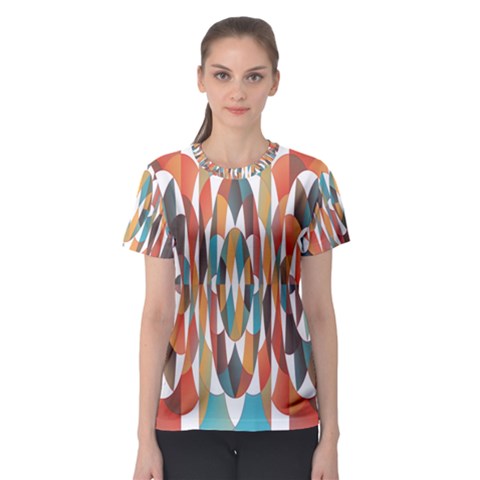 Colorful Geometric Abstract Women s Sport Mesh Tee by linceazul