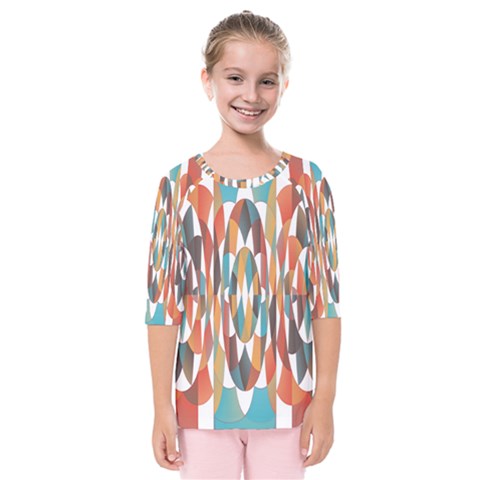 Colorful Geometric Abstract Kids  Quarter Sleeve Raglan Tee by linceazul