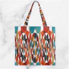 Colorful Geometric Abstract Zipper Grocery Tote Bag by linceazul