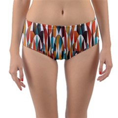 Colorful Geometric Abstract Reversible Mid-waist Bikini Bottoms by linceazul