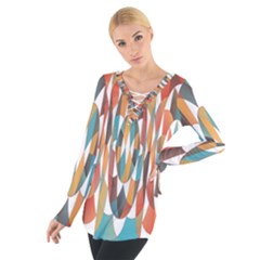 Colorful Geometric Abstract Tie Up Tee by linceazul