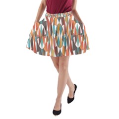 Colorful Geometric Abstract A-line Pocket Skirt by linceazul