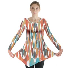 Colorful Geometric Abstract Long Sleeve Tunic  by linceazul