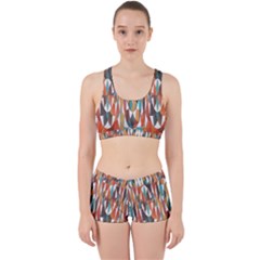 Colorful Geometric Abstract Work It Out Sports Bra Set by linceazul