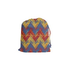 Aztec South American Pattern Zig Drawstring Pouches (small)  by BangZart