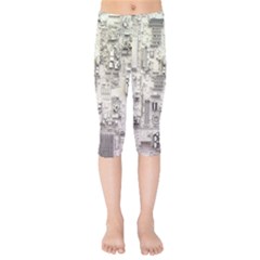 White Technology Circuit Board Electronic Computer Kids  Capri Leggings  by BangZart