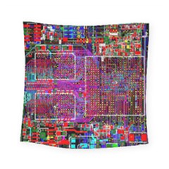 Technology Circuit Board Layout Pattern Square Tapestry (small) by BangZart