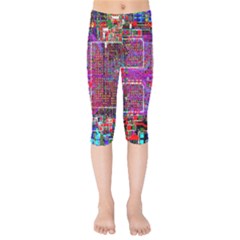 Technology Circuit Board Layout Pattern Kids  Capri Leggings  by BangZart