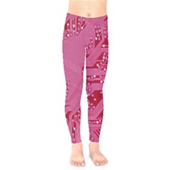 Pink Circuit Pattern Kids  Legging by BangZart