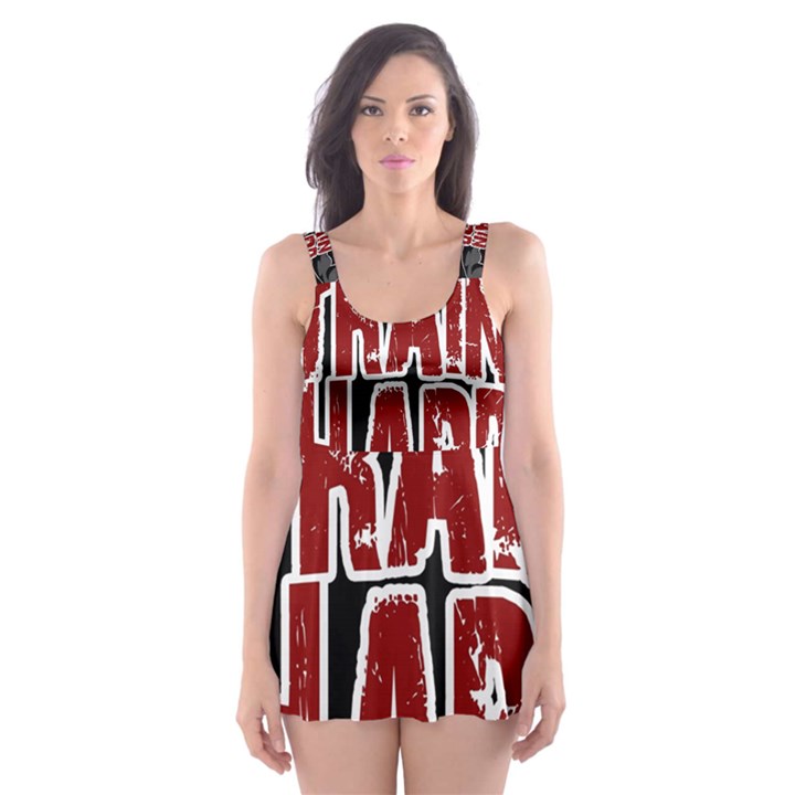 Train hard Skater Dress Swimsuit