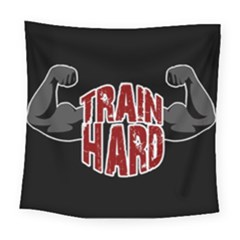 Train Hard Square Tapestry (large) by Valentinaart