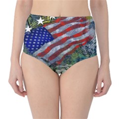 Usa United States Of America Images Independence Day High-waist Bikini Bottoms by BangZart