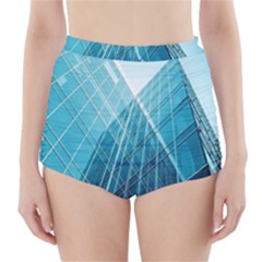 Glass Bulding High-waisted Bikini Bottoms by BangZart