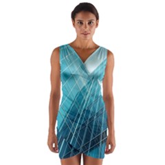 Glass Bulding Wrap Front Bodycon Dress by BangZart