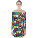 Snakes And Ladders Long Sleeve Off Shoulder Dress View1