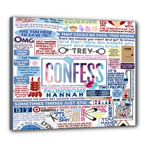 Book Collage Based On Confess Canvas 24  X 20  by BangZart