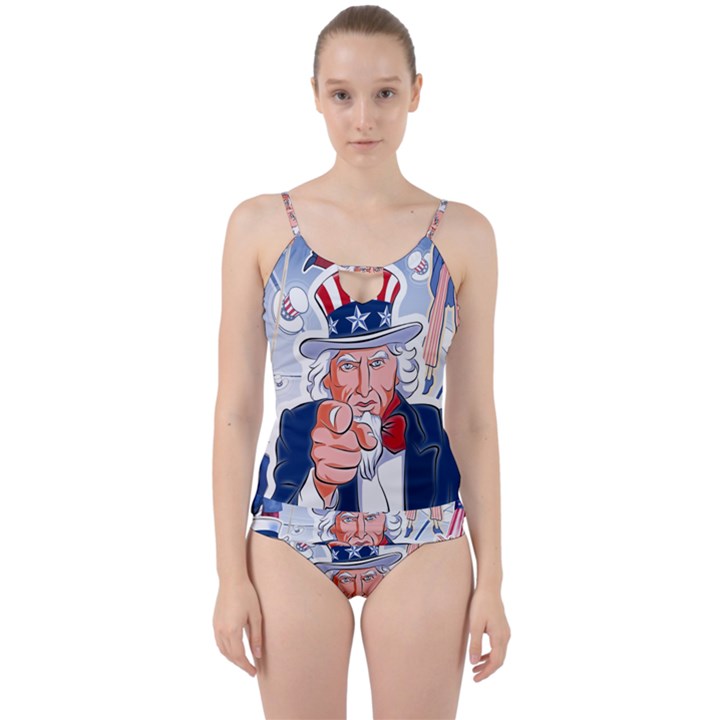 Independence Day United States Of America Cut Out Top Tankini Set