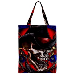 Confederate Flag Usa America United States Csa Civil War Rebel Dixie Military Poster Skull Zipper Classic Tote Bag by BangZart