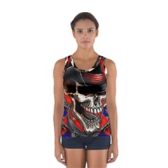 Confederate Flag Usa America United States Csa Civil War Rebel Dixie Military Poster Skull Sport Tank Top  by BangZart