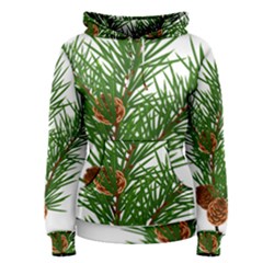 Branch Floral Green Nature Pine Women s Pullover Hoodie by Nexatart