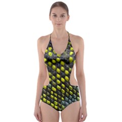 Lizard Animal Skin Cut-out One Piece Swimsuit by BangZart