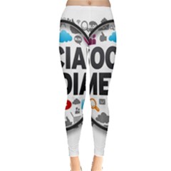 Social Media Computer Internet Typography Text Poster Leggings  by BangZart