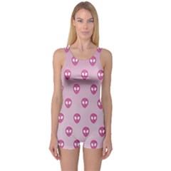 Alien Pattern Pink One Piece Boyleg Swimsuit by BangZart