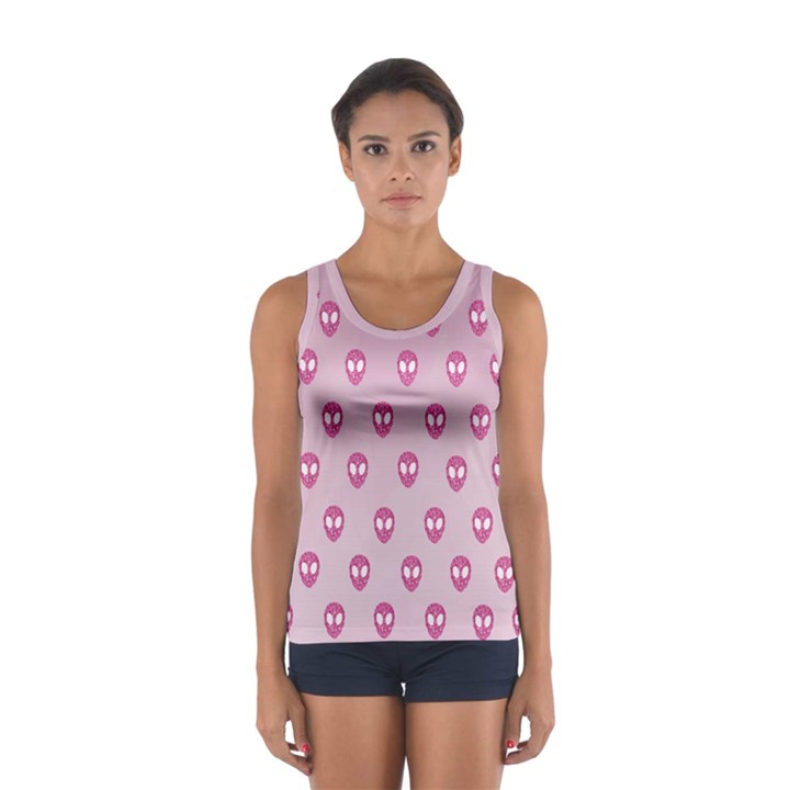 Alien Pattern Pink Sport Tank Top 