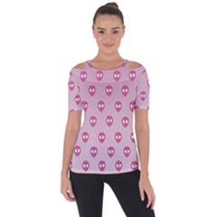 Alien Pattern Pink Short Sleeve Top by BangZart