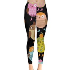 Cute Owls Pattern Leggings  by BangZart