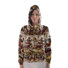 Tarot Cards Pattern Hooded Wind Breaker (women) by Valentinaart