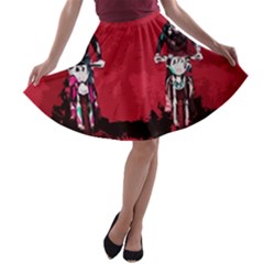 Motorsport  A-line Skater Skirt by Valentinaart