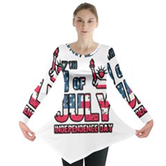 4th Of July Independence Day Long Sleeve Tunic  by Valentinaart