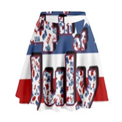 4th Of July Independence Day High Waist Skirt by Valentinaart