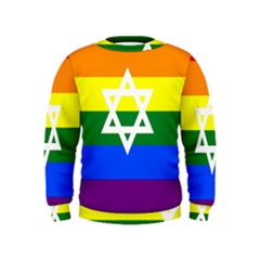 Gay Pride Israel Flag Kids  Sweatshirt by Valentinaart