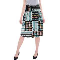 Distressed Pattern Midi Beach Skirt by linceazul