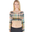 Plaid Pattern Long Sleeve Crop Top View1