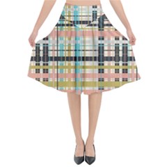 Plaid Pattern Flared Midi Skirt by linceazul