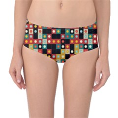 Colors On Black Mid-waist Bikini Bottoms by linceazul