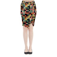 Colors On Black Midi Wrap Pencil Skirt by linceazul