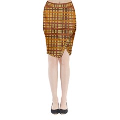 Plaid Pattern Midi Wrap Pencil Skirt by linceazul