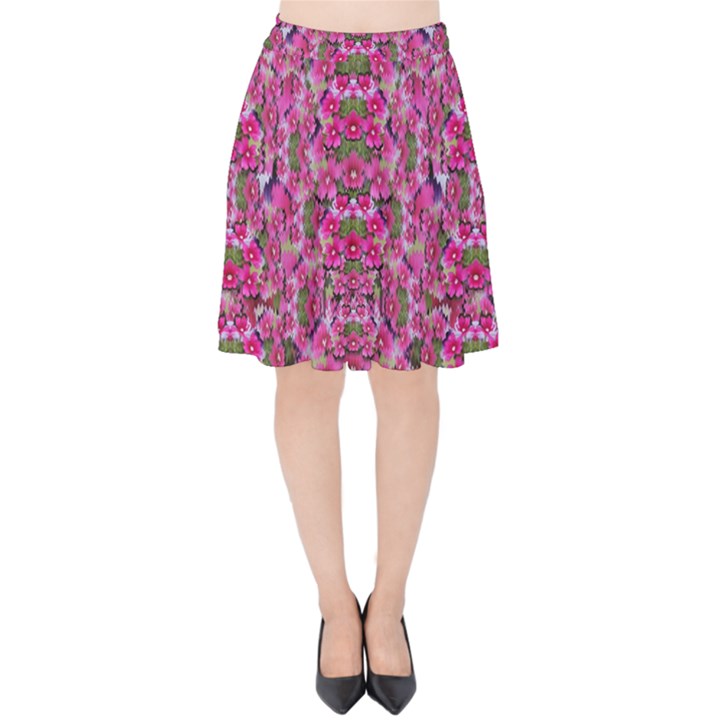 Fantasy Magnolia Tree In A Fantasy Landscape Velvet High Waist Skirt