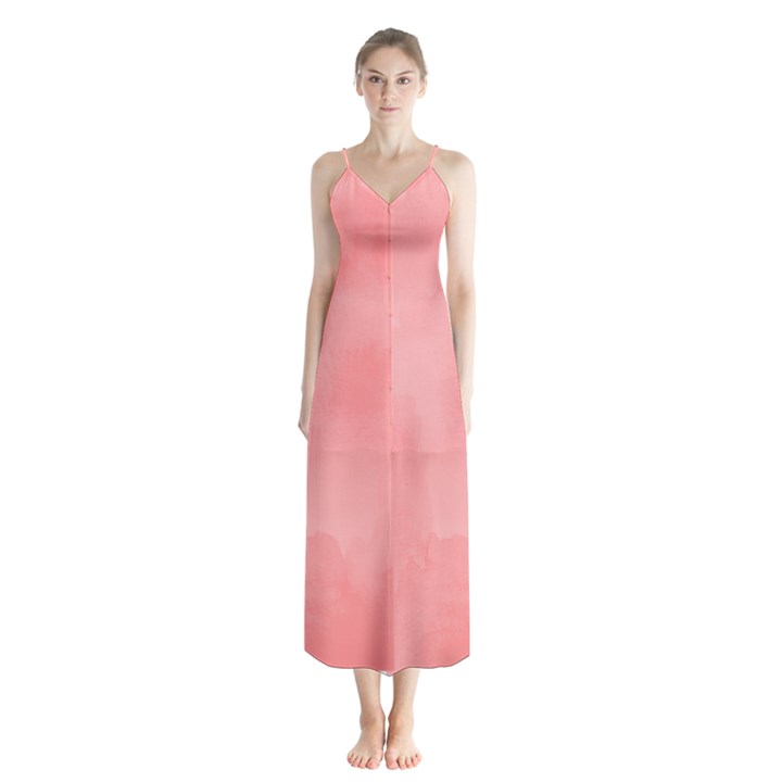 Ombre Button Up Chiffon Maxi Dress