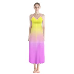 Ombre Button Up Chiffon Maxi Dress by ValentinaDesign