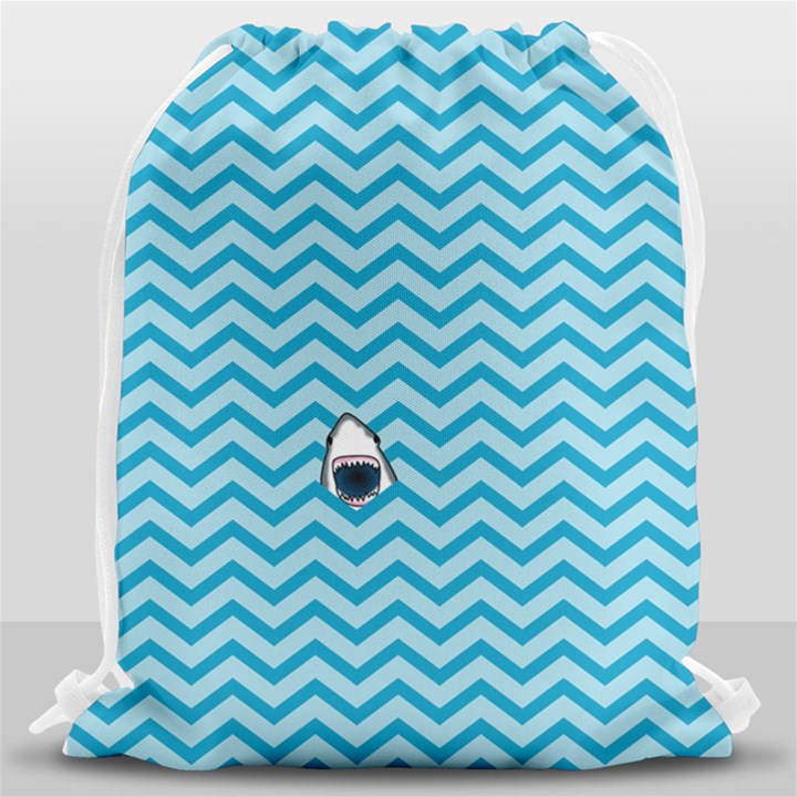 Chevron Shark Pattern Drawstring Bag (Large)