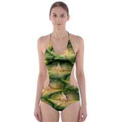 Pineapple Pattern Cut-out One Piece Swimsuit by Nexatart