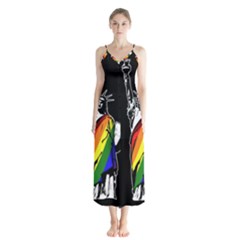 Pride Statue Of Liberty  Button Up Chiffon Maxi Dress by Valentinaart